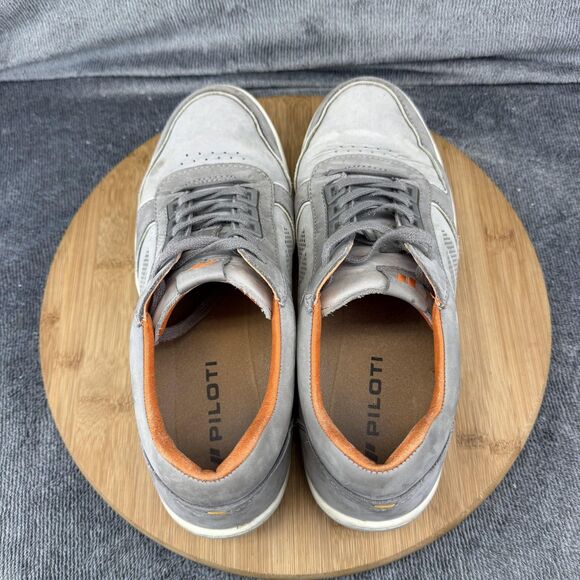 Piloti Shoes Mens Size 10 Gray Leather Low Top Driving Sneakers Casual main image 7